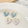 Корейские милые минималистичные серьги-капли в виде сердечек для женщин, белые элегантные серьги, эстетичные серьги для пирсинга ушей