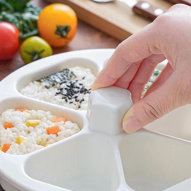 Six In One Triangle Rice And Vegetable Roll Mold, Food Grade Sushi Making Tool, Household Diy Laver Steamed Rice Bento Box