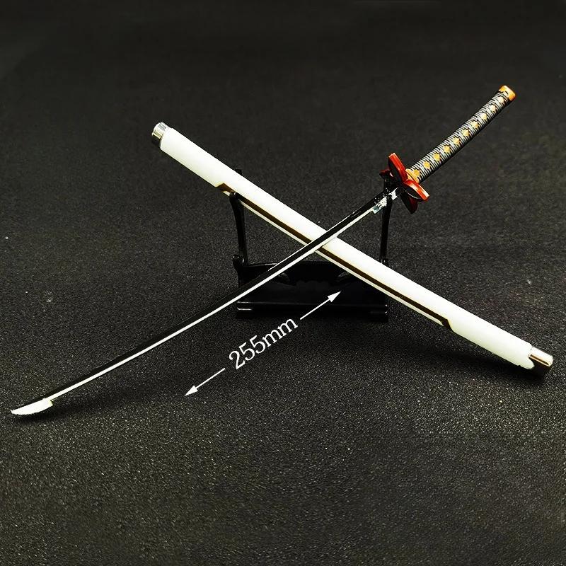 25см Мечи катаны Истребителя демонов Kimetsu No Yaiba Самурайский меч Реальный размер Японская катана Аниме Косплей Реквизит Украшение для дома