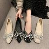 Мода 2024 Весна Женские Элегантные Квадратные Носки Блестки Kawaii Балетки Босиком Дизайнерские Роскошные Женские Туфли Мэри Джейн Туфли Для Вечеринки