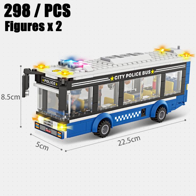 Hot City Car Yellow Passenger School Bus Station Public Vehicle Sets Figures Bricks Model Building Blocks Diy Toys For Boys Gift