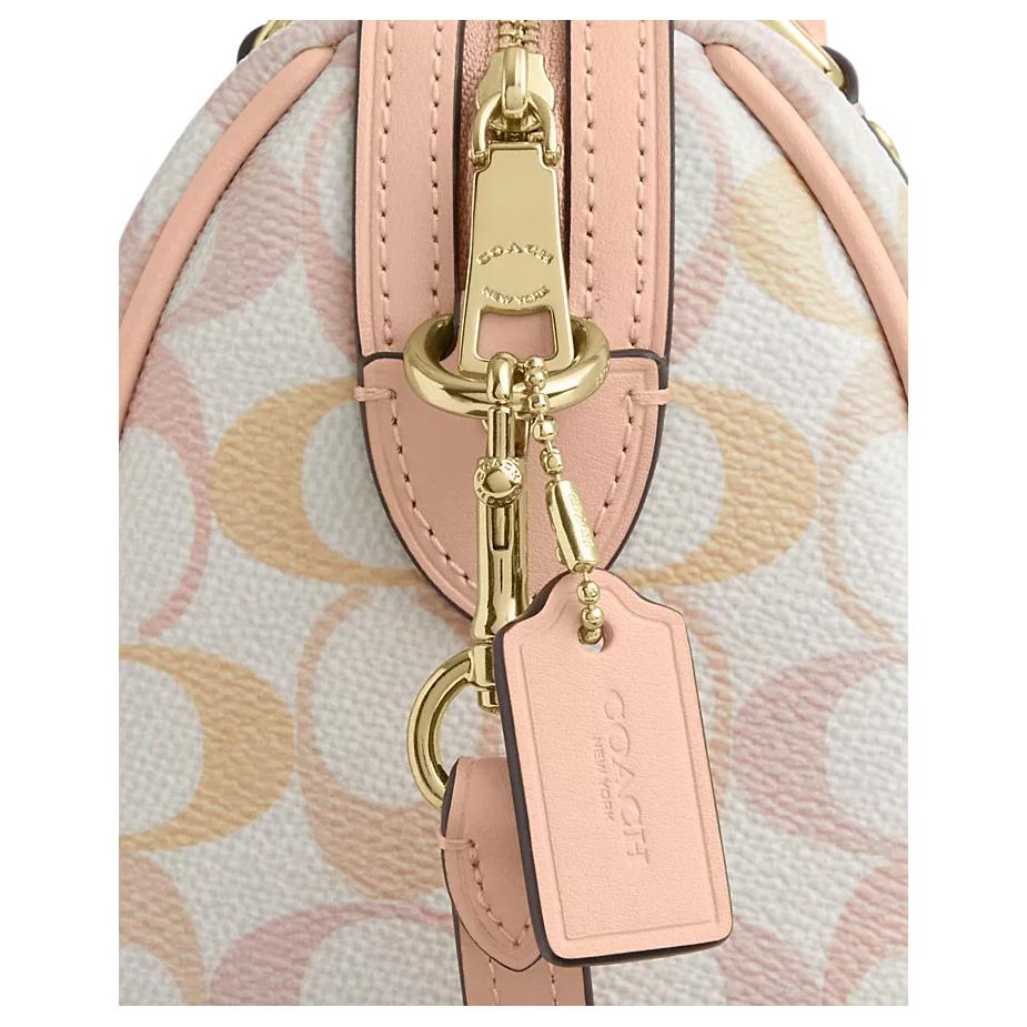 Coach Rowan 17 Classic Print Zipper Closure Synthetic Leather Shoulder Crossbody Tote Bag Small Women bags Candy-Color CEK81-IMM8C