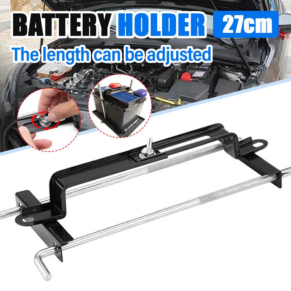 Universal Adjustable Battery Hold Down Crossbar 270mm For Car SUV Truck RV J Bolt Corrosion Resistant Battery Holder 12V