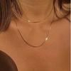 Simple Gold Square Snake Bone Chain Versatile Plain Chain Necklace Temperament Collarbone Chain Pendant Chain DIY Chain