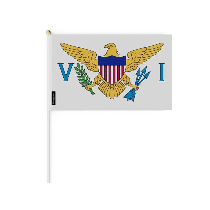 Mini Drapeau des Îles Vierges des États-Unis – 30 x 45 cm – À Tenir à la Main – Polyester – 1 pièce – Pixelforma