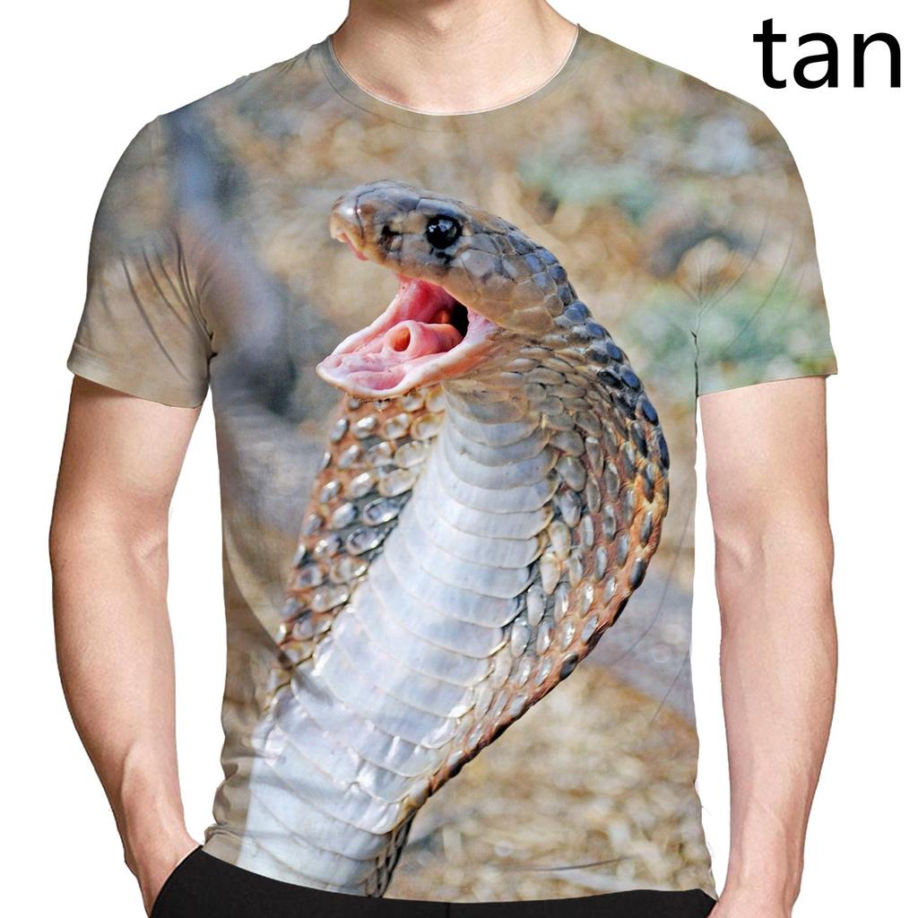Мужская футболка, летние повседневные футболки, 3D-принт, уличный стиль, топы со змеиным узором