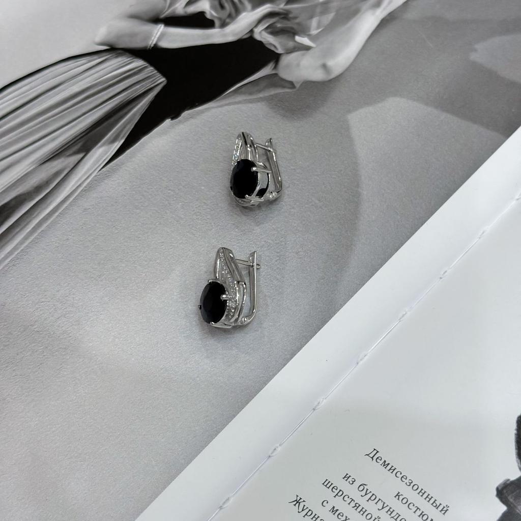 Серебряные серьги с натуральным сапфиром 9.975ct (2170310)