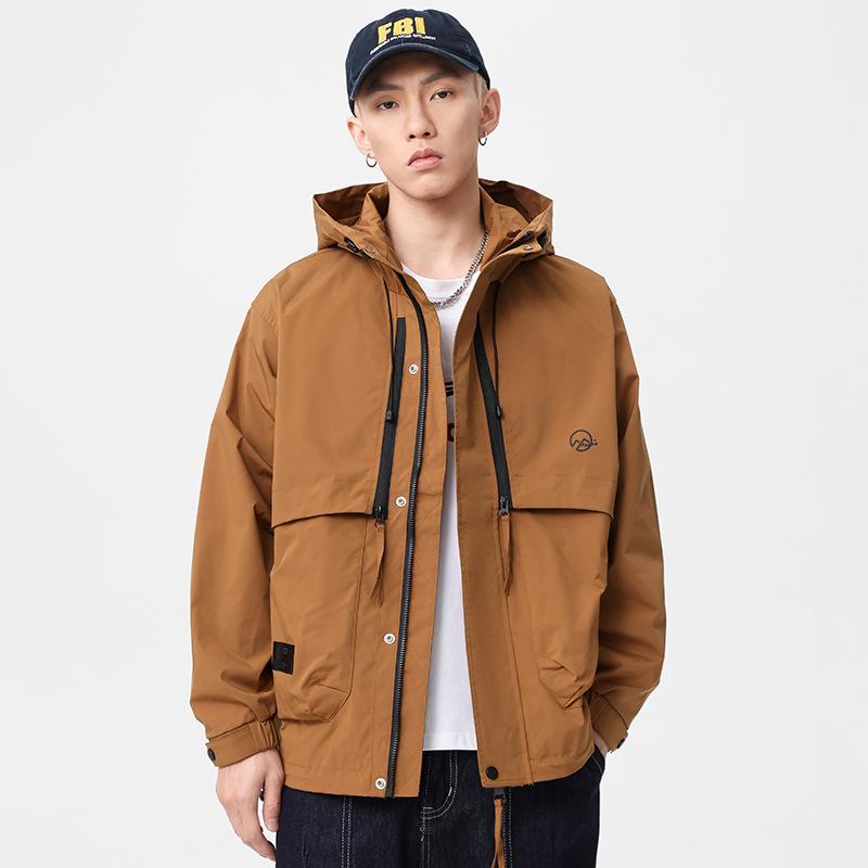 Американская уличная куртка с капюшоном мужская весенняя модная брендовая куртка большого размера в стиле ретро для мужчин свободная повседневная куртка