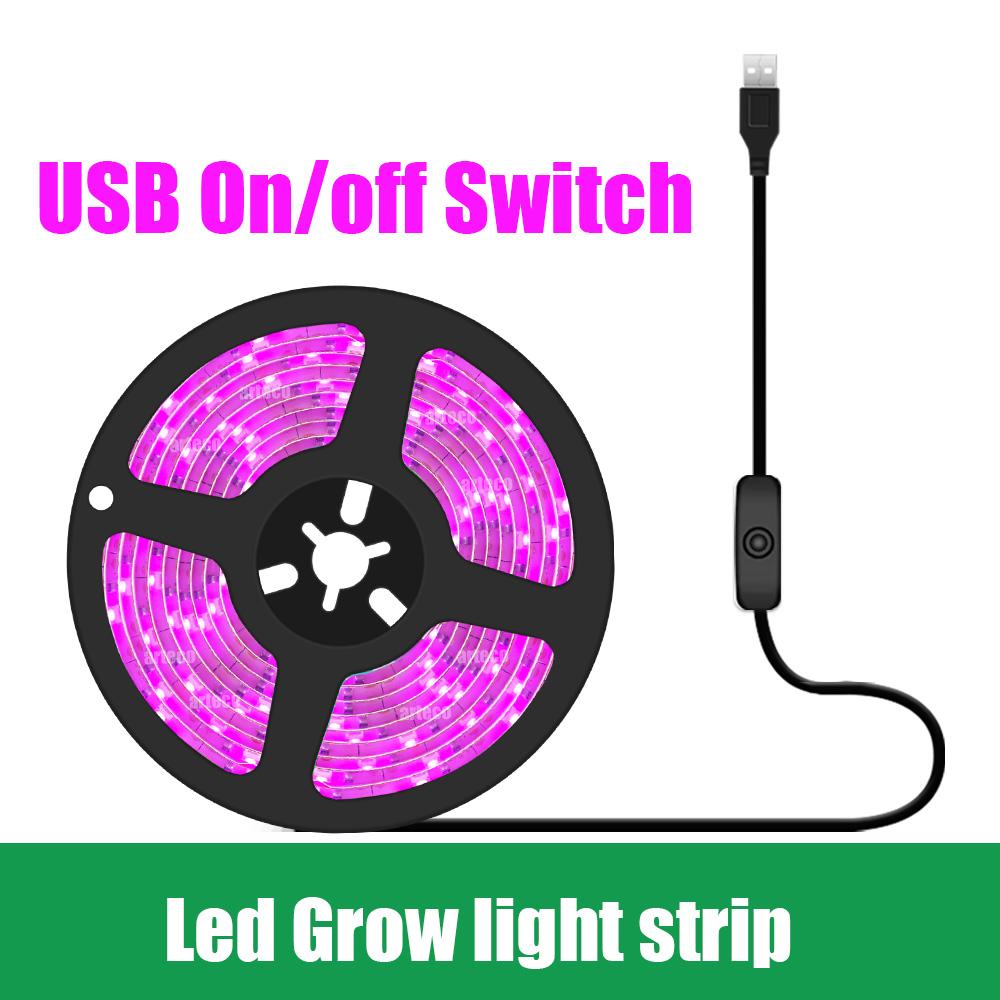Фитолампа полного спектра USB 5 В светодиодная лента для выращивания растений 2835 SMD растение цветок светодиодная комнатная теплица семена Cultivo гидропоника