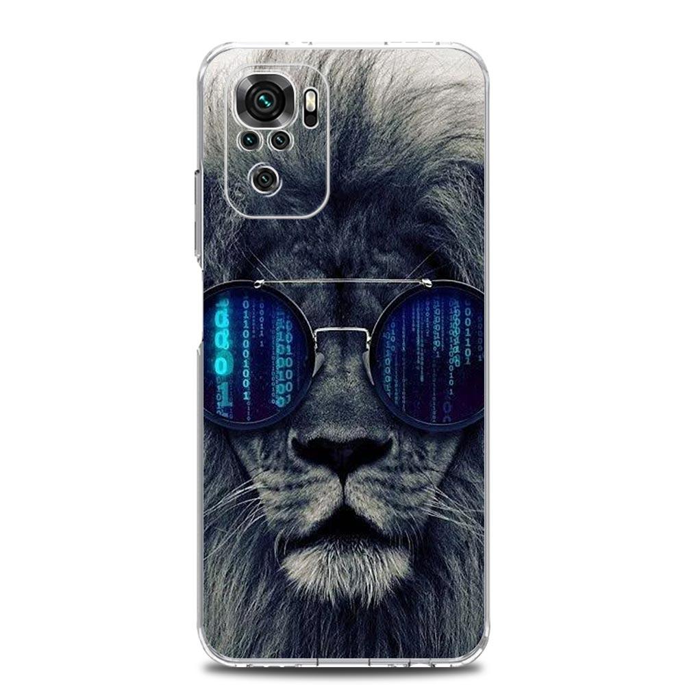 Чехол для телефона для Xiaomi Redmi Note 15 14 13 12 4G 10 11 Pro Plus 5G 14C 13C 12C 10C Прозрачный Мягкий ТПУ Чехол Лев Тигр король