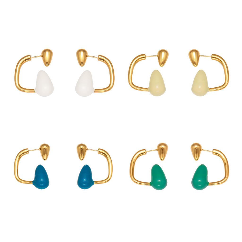 Exquisite Trendy Flowing Drip Oil Rubber Plug Earrings, Simple and Versatile, Fashionable Temperament, Personalized Earrings and Earrings