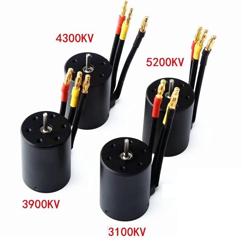 RC Motor Waterproof 3650 3100KV 3900KV 4300KV KV5200 Brushless Motor with 60A ESC Program Card Combo for 1/10 RC Car Truck Toy