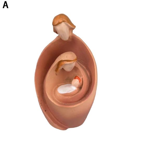 Abstract Nativity Advent Resin Figurine Holy Family Statue Joseph Virgin Mary Birth of Jesus Sculpture Home Office Desktop Decoration Ornament