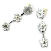 [N9927] - Designer Earrings 'Paradis Floral' White Silver Gray