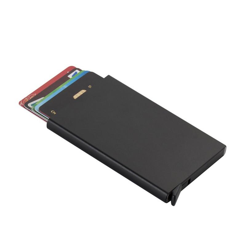 RFID Anti-theft Smart Wallet Thin ID Card Holder Unisex Automatically Solid Metal Bank Credit Card Holder Business Mini
