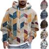 Модный свободный мужской и женский свитер с капюшоном с длинным рукавом и принтом