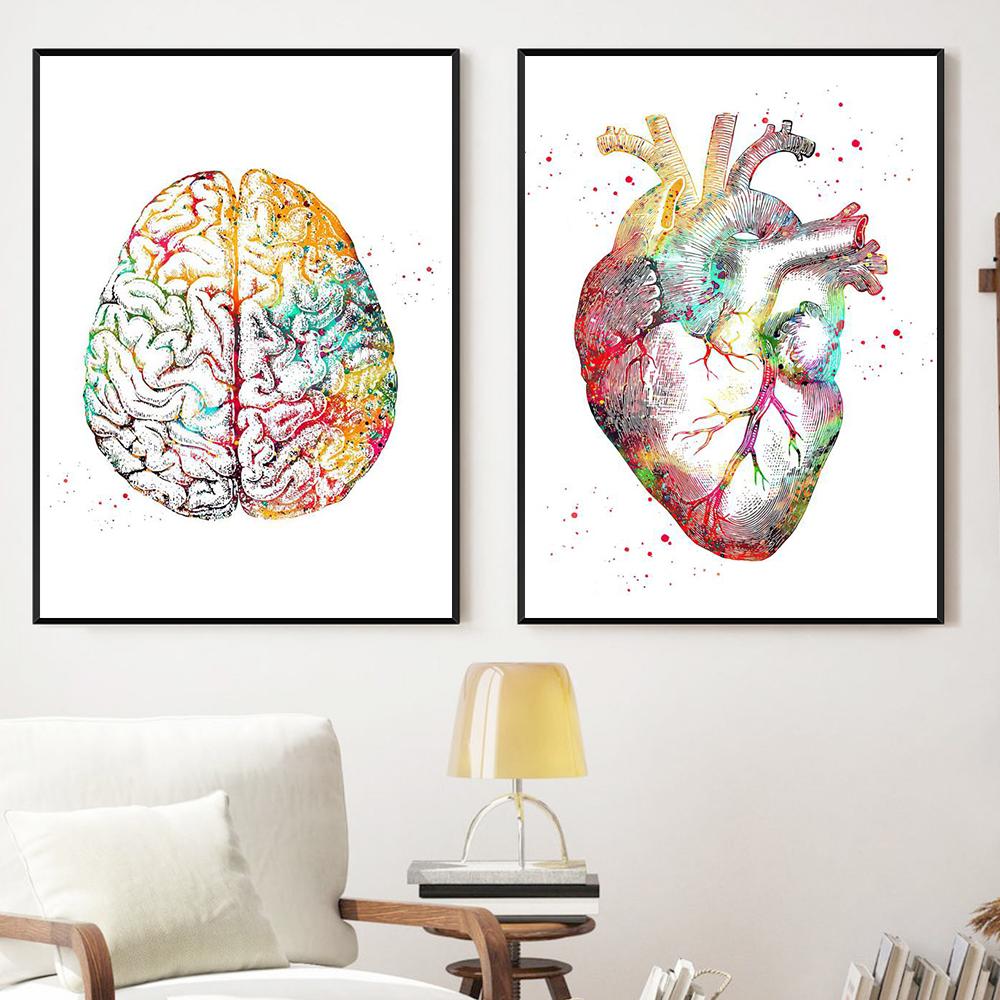 Абстрактные органы, кости, зубы, цветной настенный художественный постер, украшение дома, картина маслом, настенная живопись