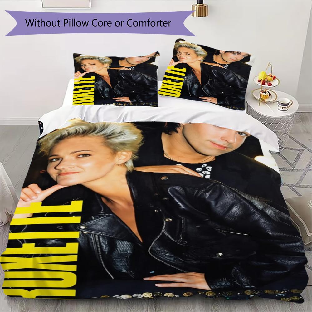 Roxette Pattern Bedding uilt Set uilt Cover Pillowcase Home Decoration Birthday Gift (1 * duvet cover + 2 * pillowcase without core)
