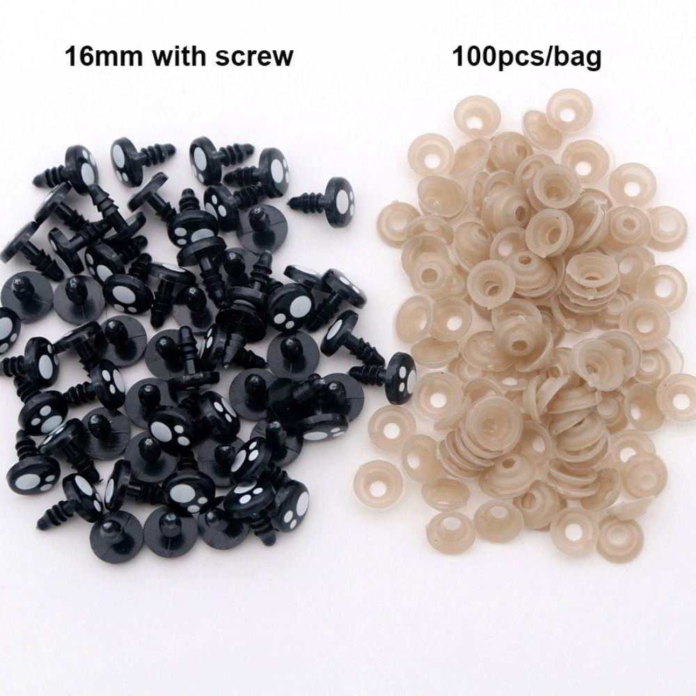 100pcs 8-16mm Flat Circle Bear Foot Eyes 2Styles Animal Puppet Crafts For White Bear Doll