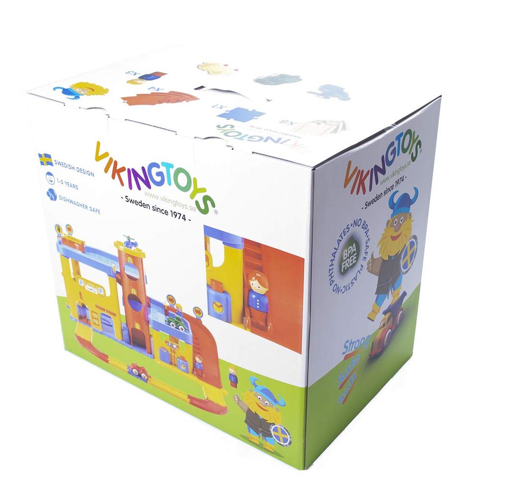 VIKING TOYS Viking City Парковка Плюс, 3-уровневый паркинг с ручным лифтом, Мультиколор, Для детей от 1 года, 156125