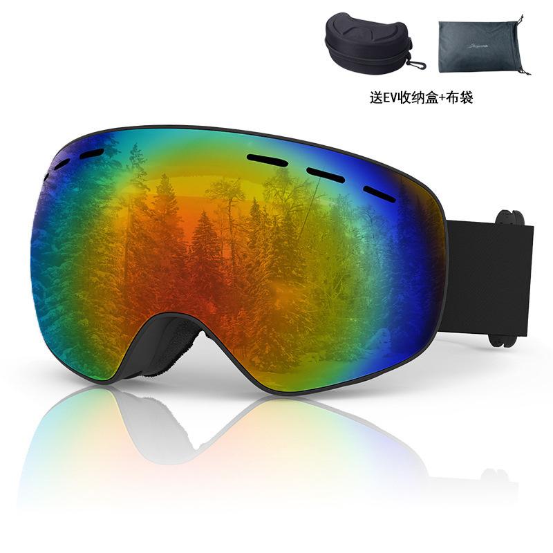 New spherical ski goggles for men and women, double-layer anti-fog ski goggles, outdoor cylindrical snow goggles