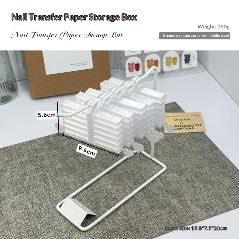 Colorful 10 Grid Nail Art Foil Organizer Box for Professional Transfer Paper Storage Compact Display Home Salon Setup