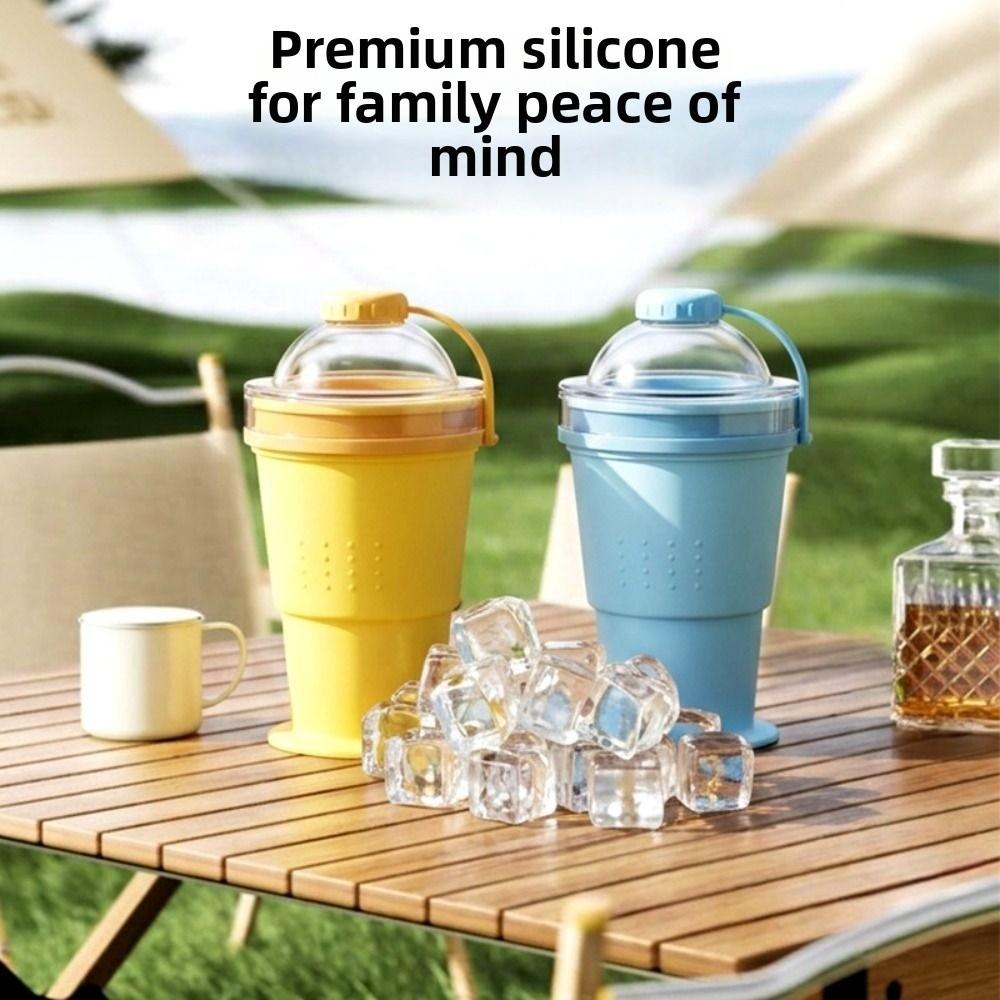 Leak-Proof Foldable Ice Ball Cup 2 in 1 Ice Cube Kettle Ice Maker & Drinking Cup Summer Outdoor