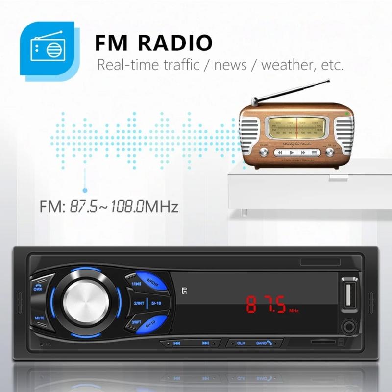 Автомобильный MP3-плеер Радио Громкая связь Стерео Цифровое FM-радио Музыка Стерео Электроника Сабвуфер Множество вариантов воспроизведения