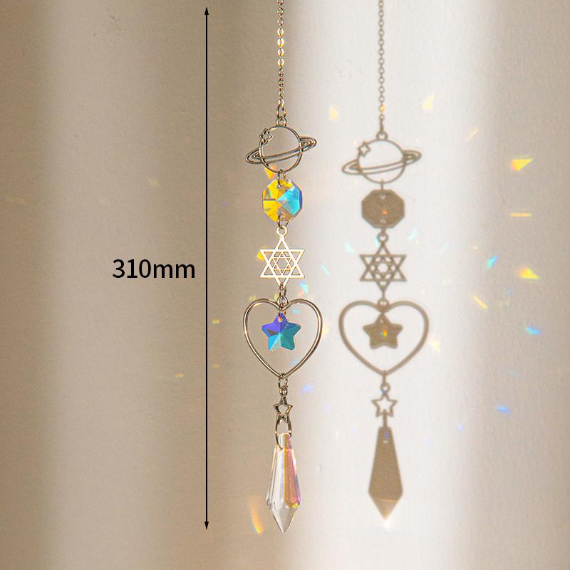 Crystal Suncatcher Crystal Wind Chimes Garden Rainbow Sun Catcher Garden Hanging Pendant Window Wind Music Home Garden Decor