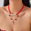 Christmas Santa Bell Pendant Necklace With Snowflake Decor For Holiday Fashion