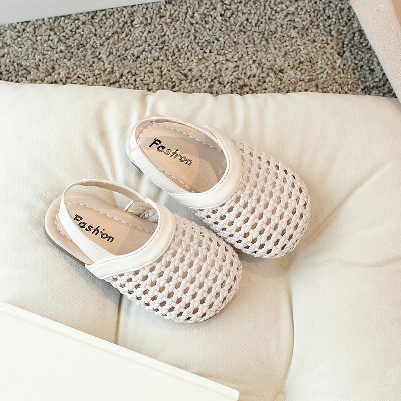 Girls Open-Toe Roman Sandals Soft Sole Slip-On Kids Shoes Beach Outdoor Daily Wear