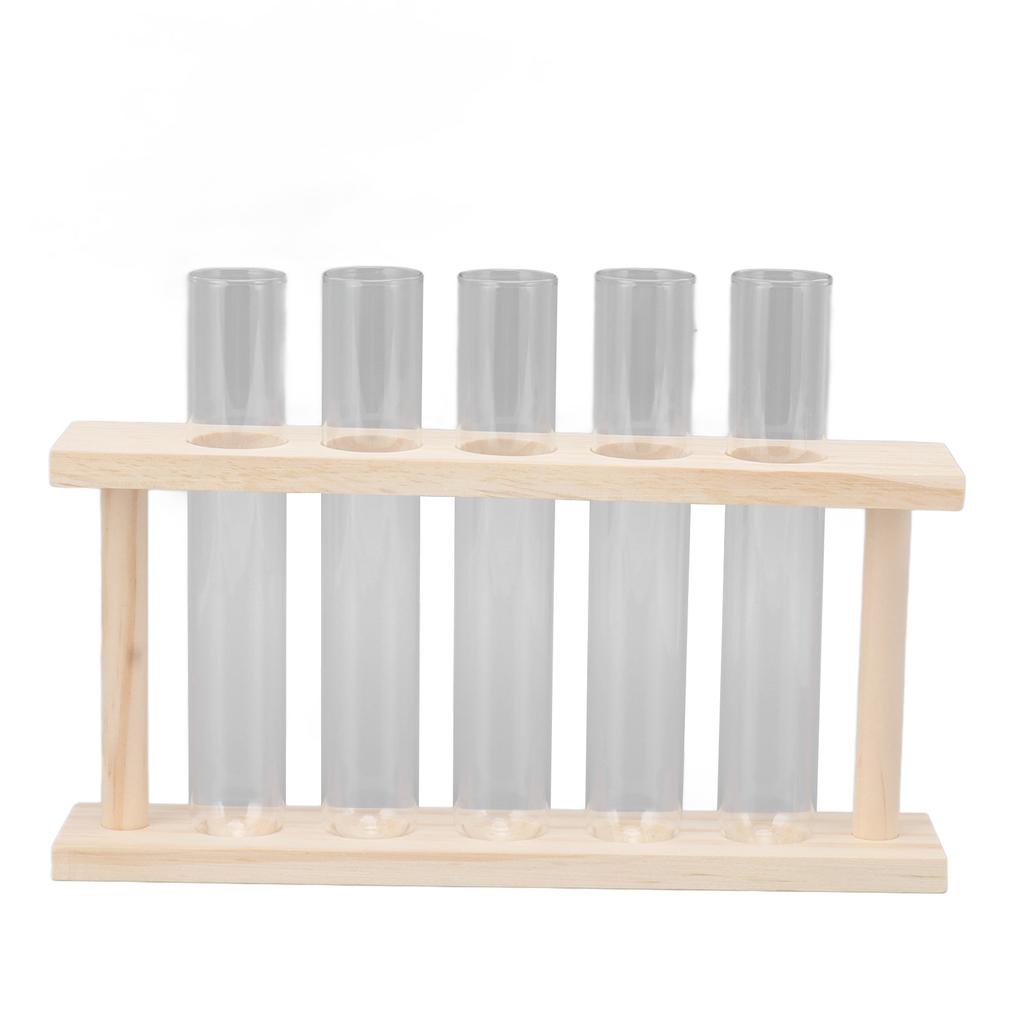 5 пробирок террариум для растений прозрачный наблюдение за ростом состояние террариум для растений с деревянной подставкой