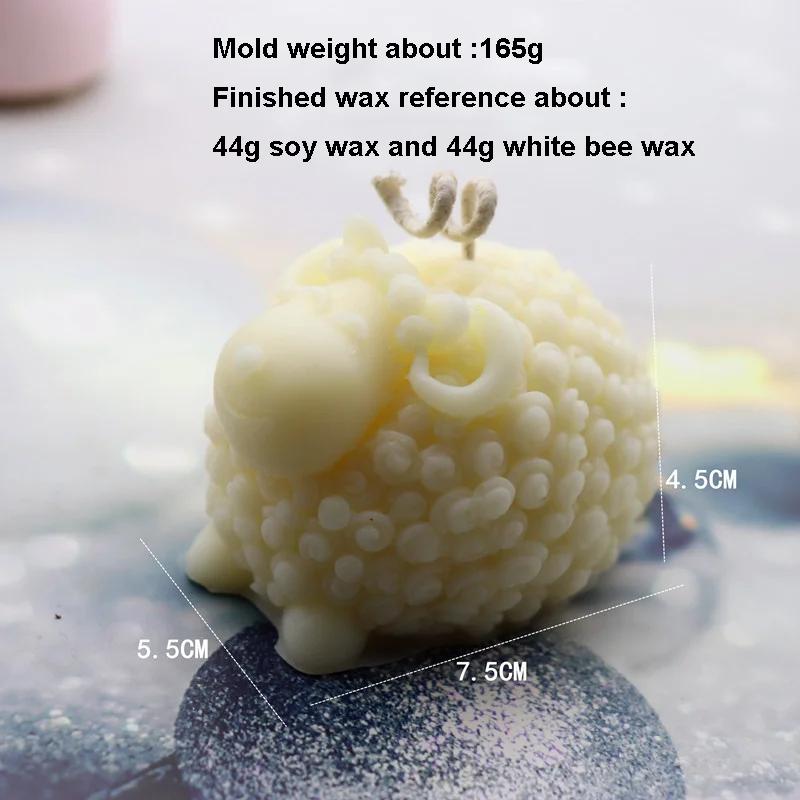 Забавная овечка силиконовый материал ручная работа свеча форма DIY 3D милая овечка форма свечи изготовление принадлежности форма для украшения дома