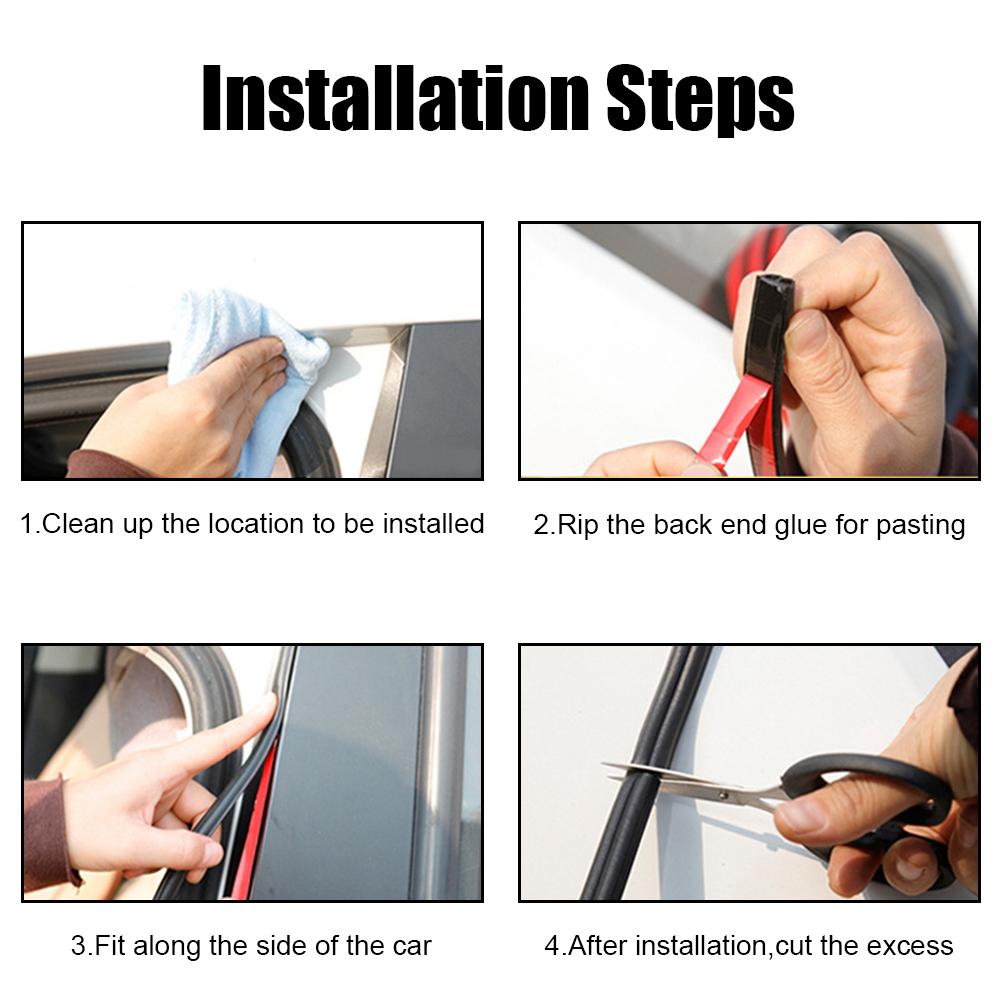 EPDM B стойка шумозащитная защита от ветра 2 шт. аксессуары для автомобильного герметика уплотнитель края двери автомобиля авто уплотнитель защитная наклейка полоски для автомобильного уплотнения