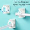 Punch-Free Curtain Rod Hooks 360 Degree Rotation Self-Adhesive Wall Bracket Clamp Shower Curtain Hanging Rod Ring Kitchen Hook