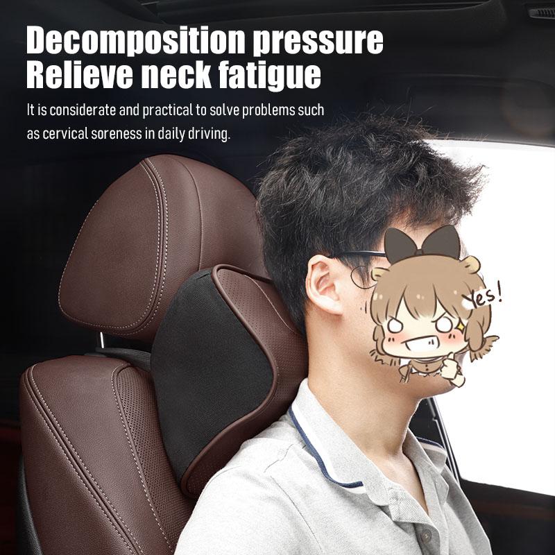 Car Leather Headrest Lumbar Memory Foam Neck Pillow Accessories For Volvo XC90 V90 V60 XC60 V40 EC40 EX40 S80 S60 S90 C40 XC40