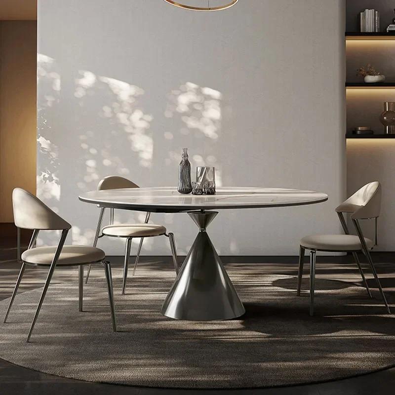 Runder Marmor-Esstisch Nordic Beauty Bequemer Wohnzimmer-Esstisch Minimalistisches Design Jantar Küchenmöbel