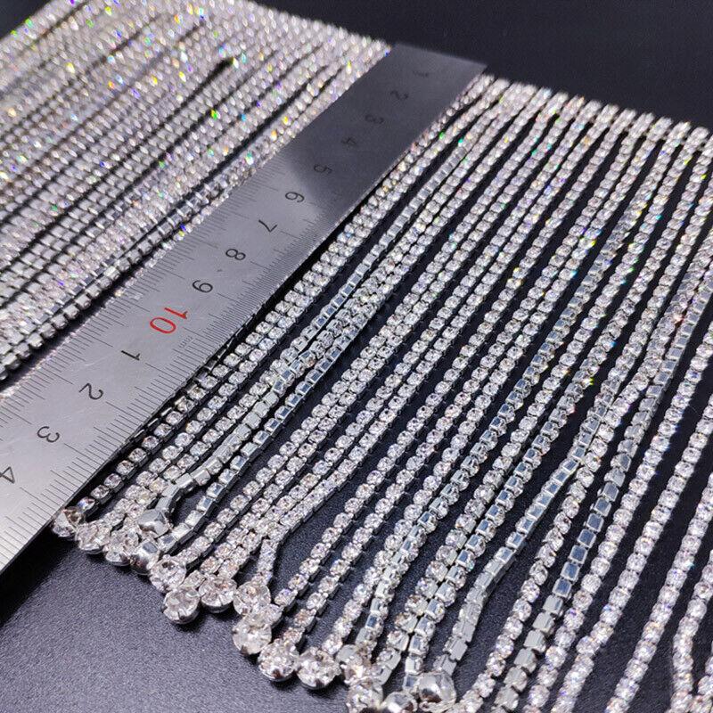 Бахрома из страз Кристальная неровная цепочка с кисточками Аппликация Лента Для поделок Платье Джинсы Аксессуары Одежда DIY Декор