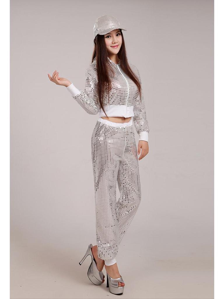 Женские костюмы для выступлений: Костюмы для взрослых в стиле джаз, модерн, стрит и хип-хоп, расшитые блестками