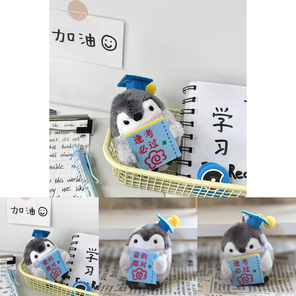 Adorable Penguin Plush Toy Motivational Graduation Gift For Students 8cm Short Plush