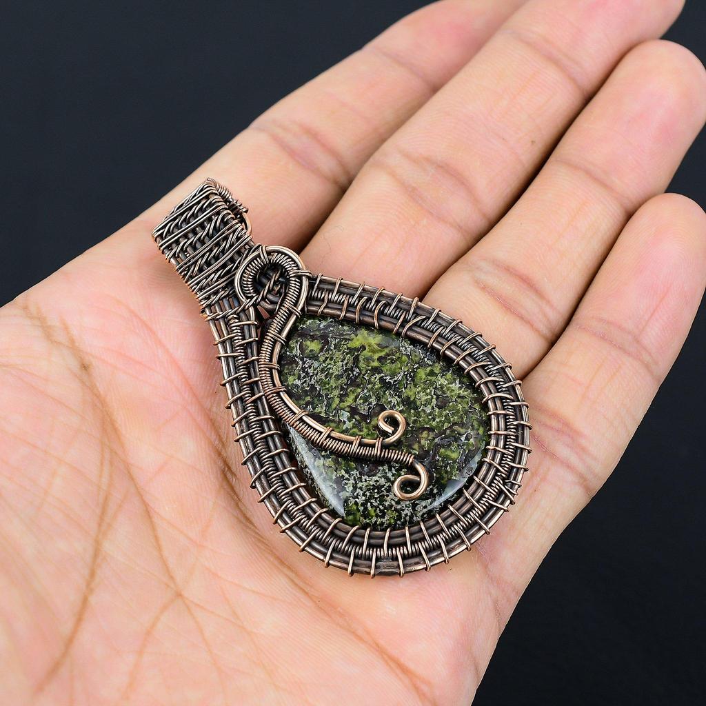 Подвеска из яшмы Драконьей крови, обернутая медной проволокой 999 пробы, Ювелирные изделия с подвеской из драгоценного камня ручной работы, Подарки для жены, Новая подвеска