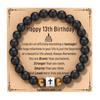 Black Matte Stone & Tiger Eye Square Cross Pendant Bracelet
