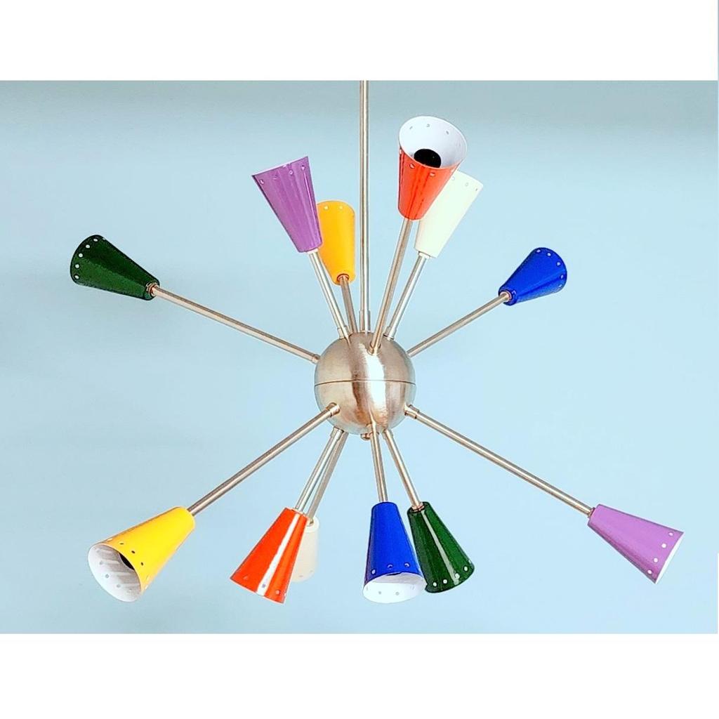 Customized Color Chrome Finish Sputnik Chandelier 12 Arms Home Interior Modern Art Exclusive Chandelier