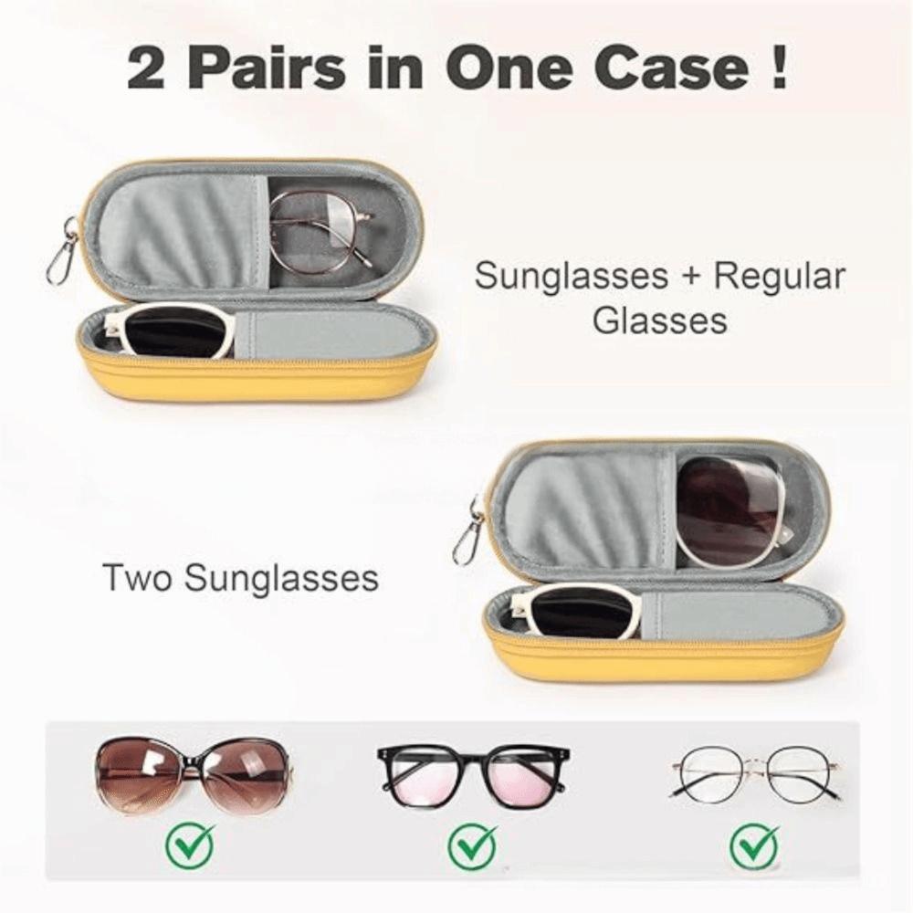Portable Double Eyeglass Storage Box Hard Shell Dual Sunglasses Cases for Women Men