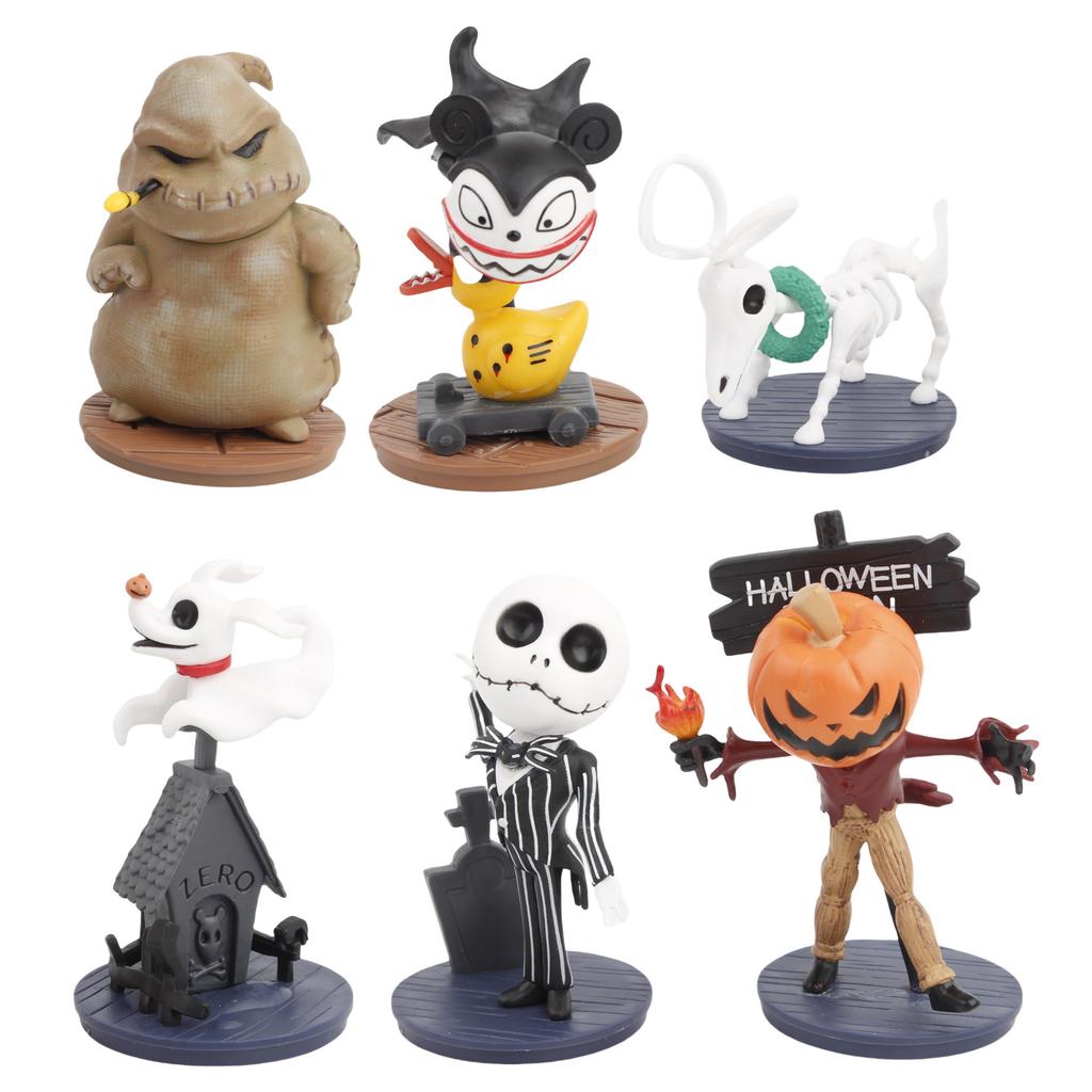 6Pcs/Set Anime Figure The Nightmare Before Christmas Jack Skellington Doll Action Figure Model Toys Gift