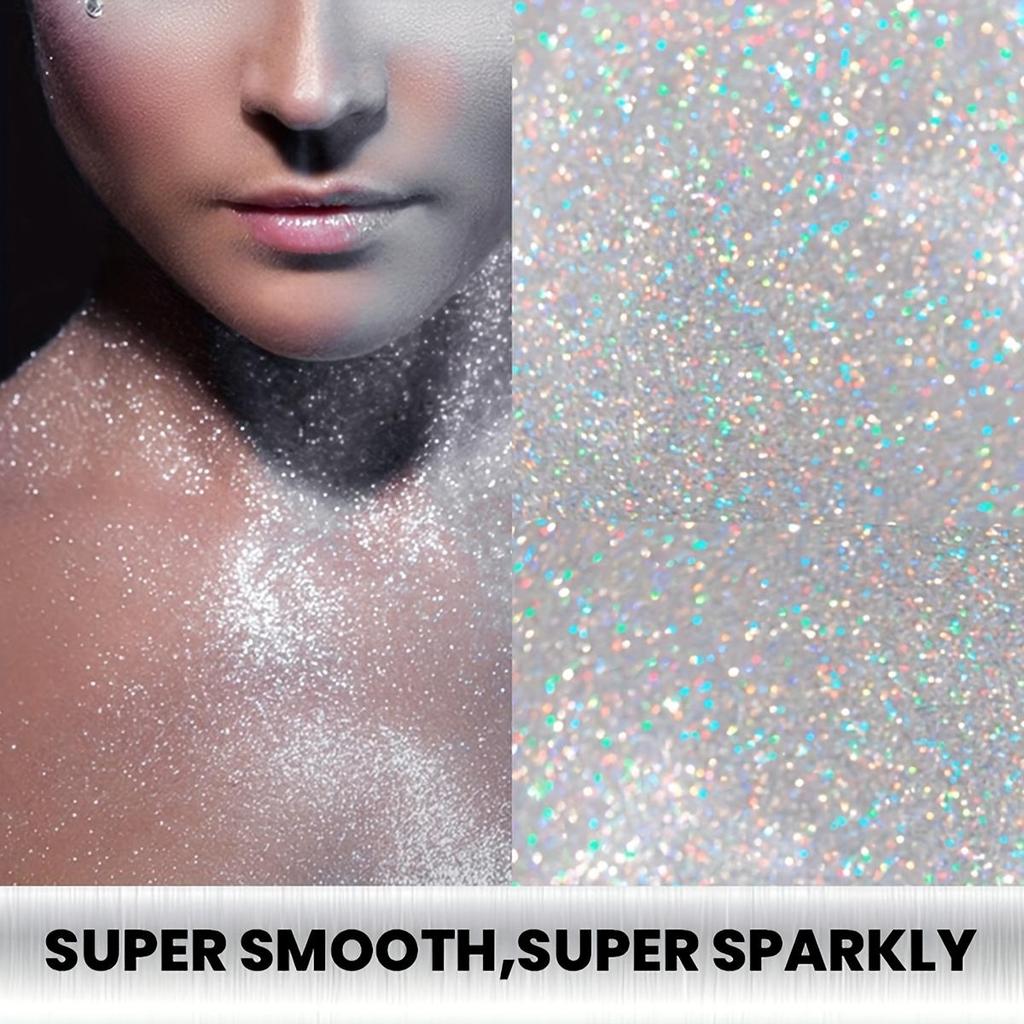 Серебристый глиттер-стик, Макияж для рождественской вечеринки и рейва, Стойкий, Легко снимается, Идеально подходит для лица, волос и тела - 16 г