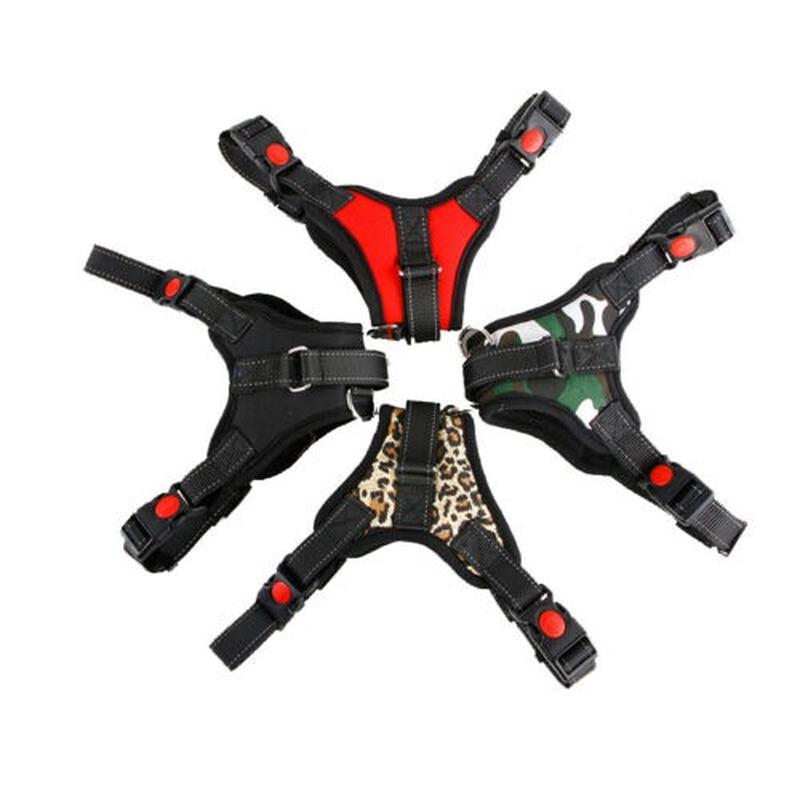 Nylon Dog Harness Collar Adjustable No-Pull Dog Harness Reflective Outdoor Pet Vest for Medium Large Dogs Pet Traction