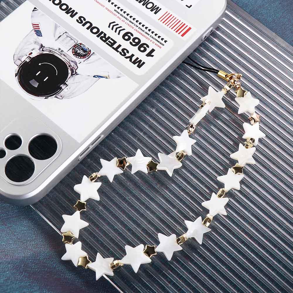 Shell Beaded Love Heart Key Chain Mobile Phone Chain Phone Strap Mobile Phone Lanyard Phone Charm