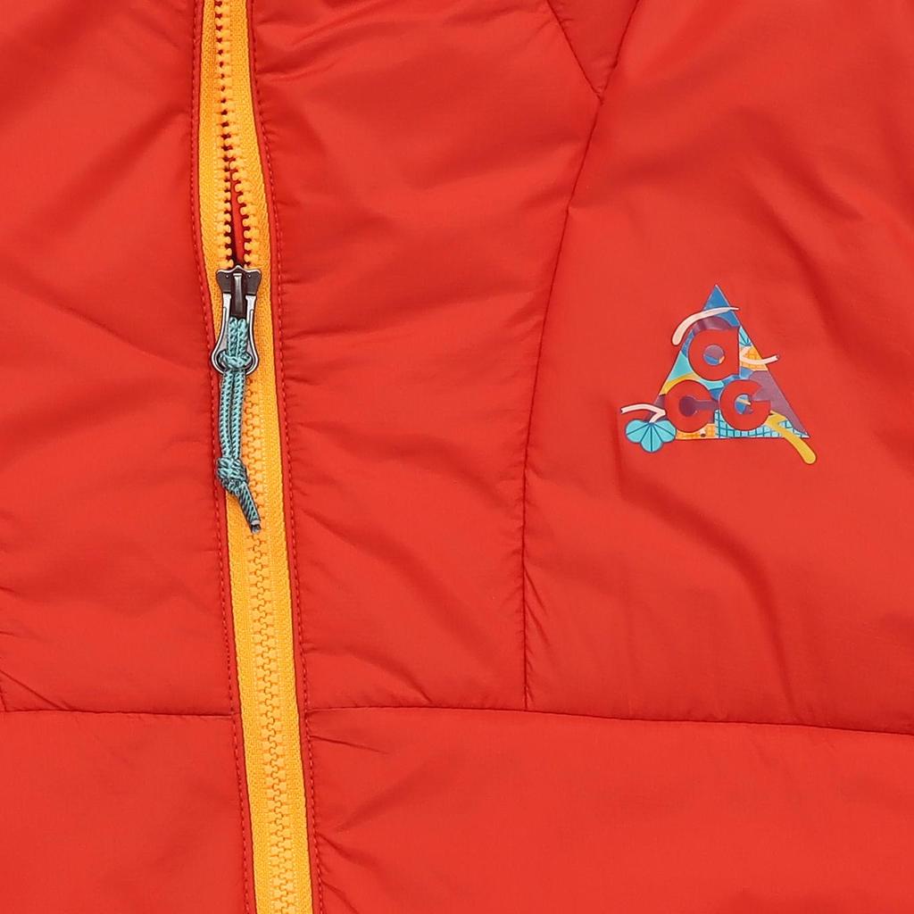 Nike ACG Therma-Fit ADV Color Block Letter Printing Hooded Zip Cotton Jacket Men Jacket Crimson FD4055-668