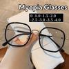 Fashion Round Anti-blue Light Myopia Glasses Unisex Minus Sight Eyeglasses for Women Retro Metal Frame Optical Spetacles Eyewear